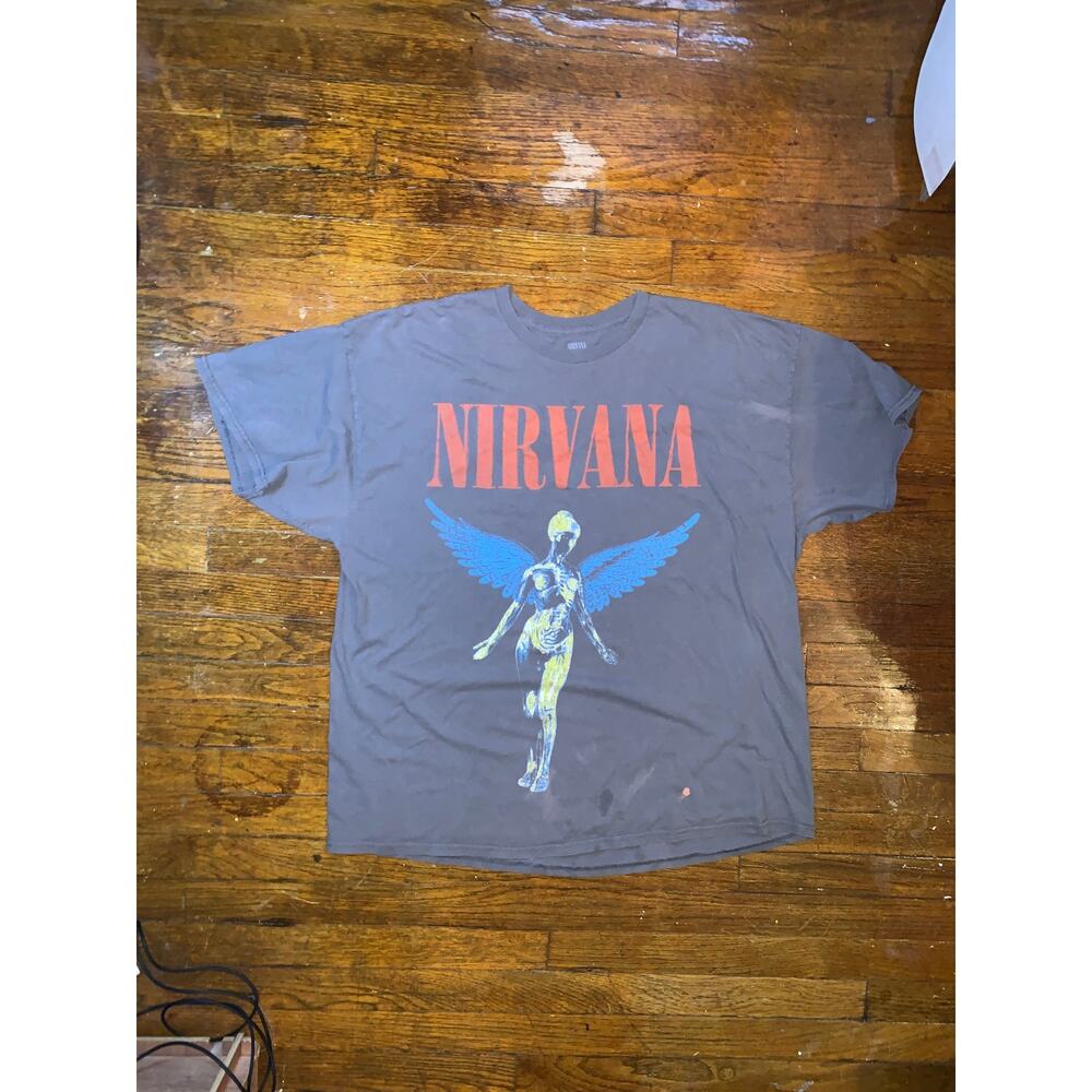 Nirvana In Utero T Shirt XL Distressed Grunge Band Tee